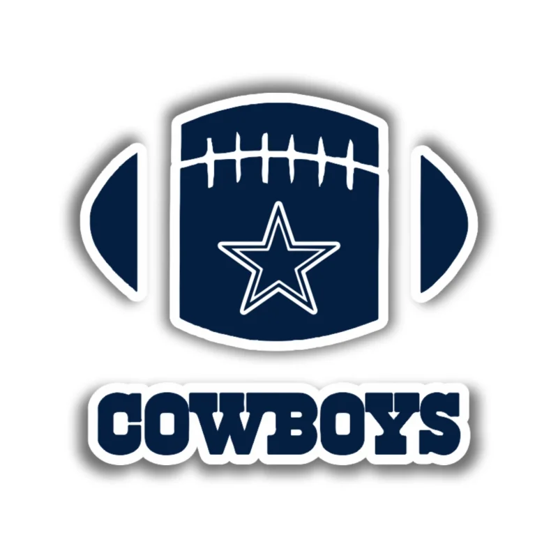 Dallas Cowboys - Football With Name Below - Temporary Tattoo