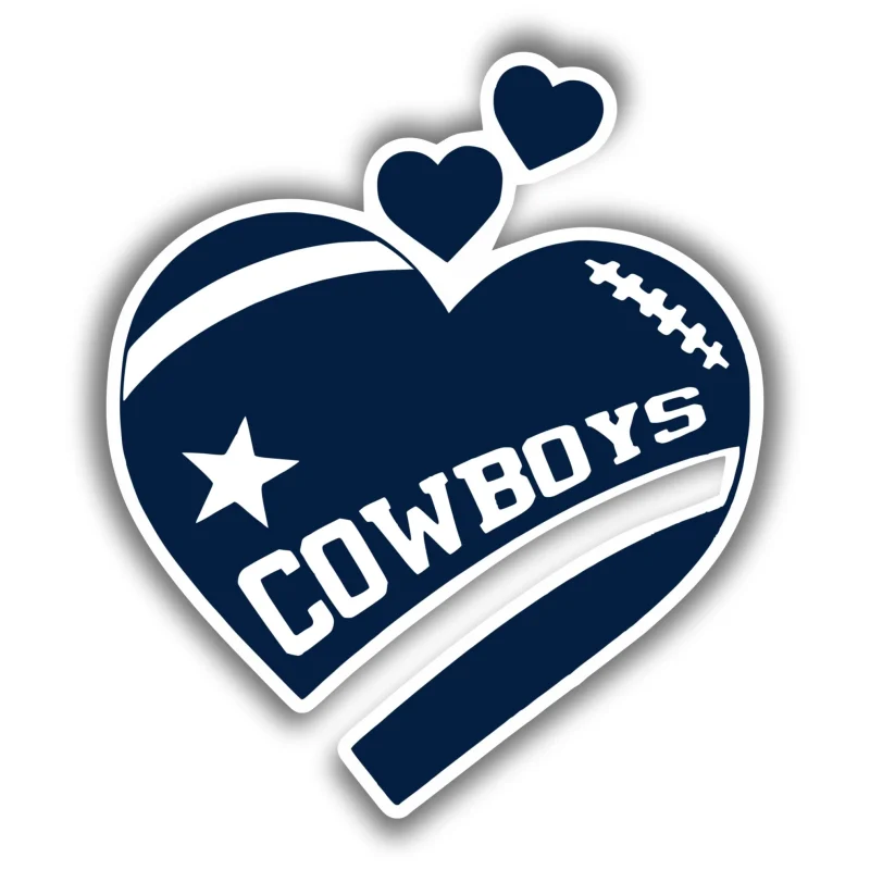 Dallas Cowboys - Heart With Name - Temporary Tattoo