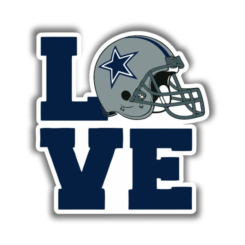 Dallas Cowboys - Love - Iron On DTF Transfer - Custom Size