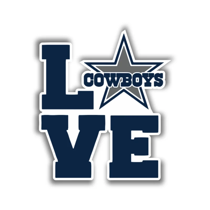 Dallas Cowboys - Love With Star - Temporary Tattoo