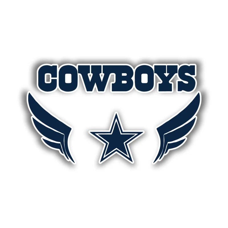 Dallas Cowboys - Name With Star and Wings - Temporary Tattoo