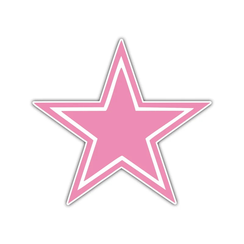 Dallas Cowboys - Pink Star - Full Color Vinyl Sticker - Custom Size