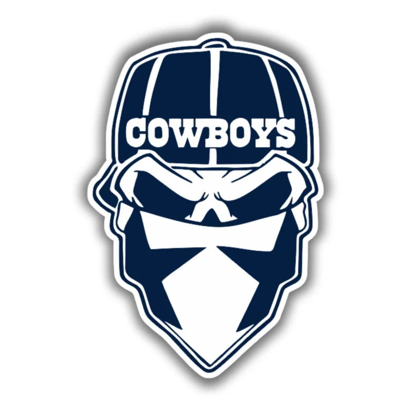 Dallas Cowboys - Skull With Cap - Temporary Tattoo