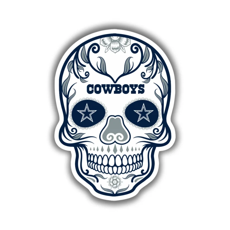 Dallas Cowboys - Sugar Skull - Iron On DTF Transfer - Custom Size