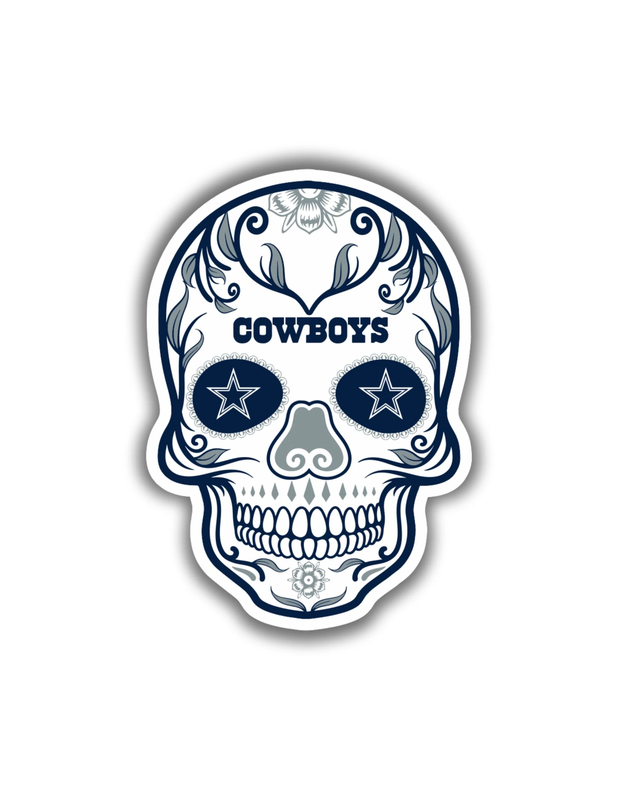 Dallas Cowboys - Sugar Skull - Iron On DTF Transfer - Custom Size