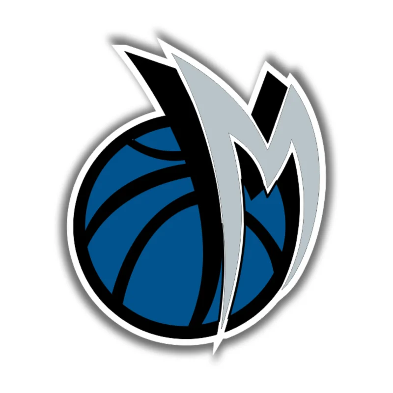 Dallas Mavericks - Basketball With M - Iron On DTF Transfer - Custom Size