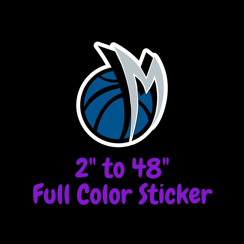 Dallas Mavericks Full Color Vinyl Sticker - Custom Size