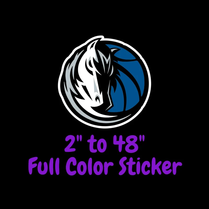 Dallas Mavericks - Half Horse Half Basketball - Full Color Vinyl Sticker - Custom Size