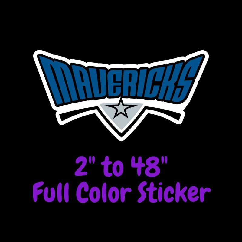 Dallas Mavericks - Mavericks - Full Color Vinyl Sticker - Custom Size