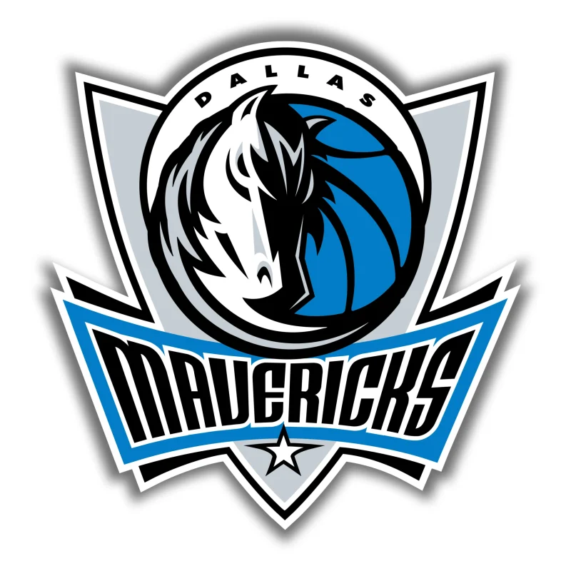 Dallas Mavericks - Shield With Half Horse Half Basketball - Iron On DTF Transfer - Custom Size