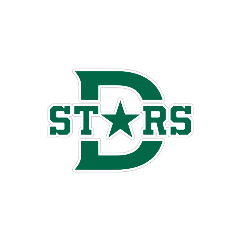 Dallas Stars - D With Stars In Center - Full Color Vinyl Sticker - Custom Size