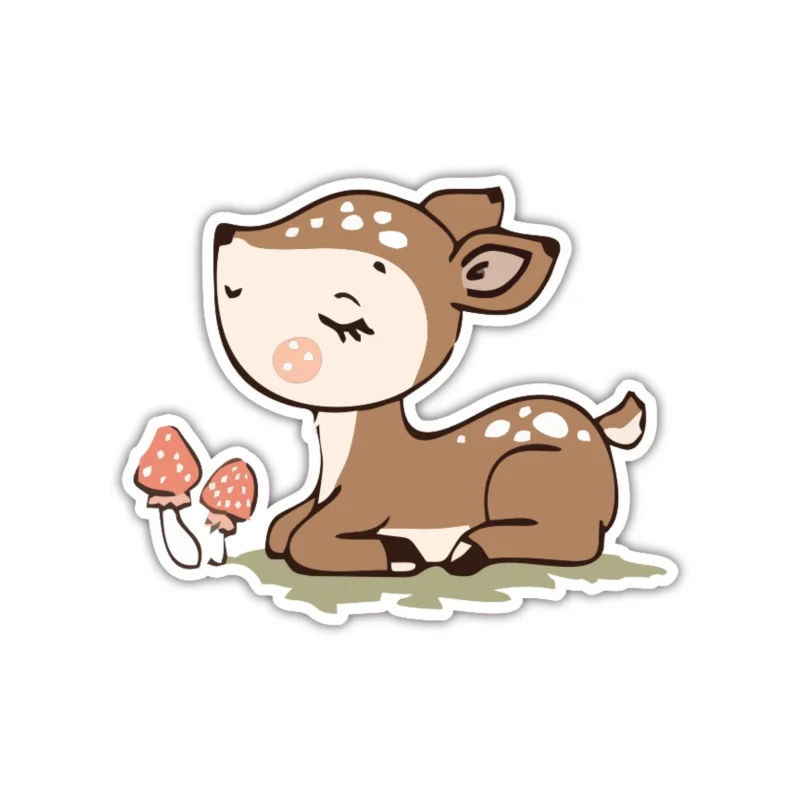 Deer - Full Color Vinyl Sticker - Custom Size
