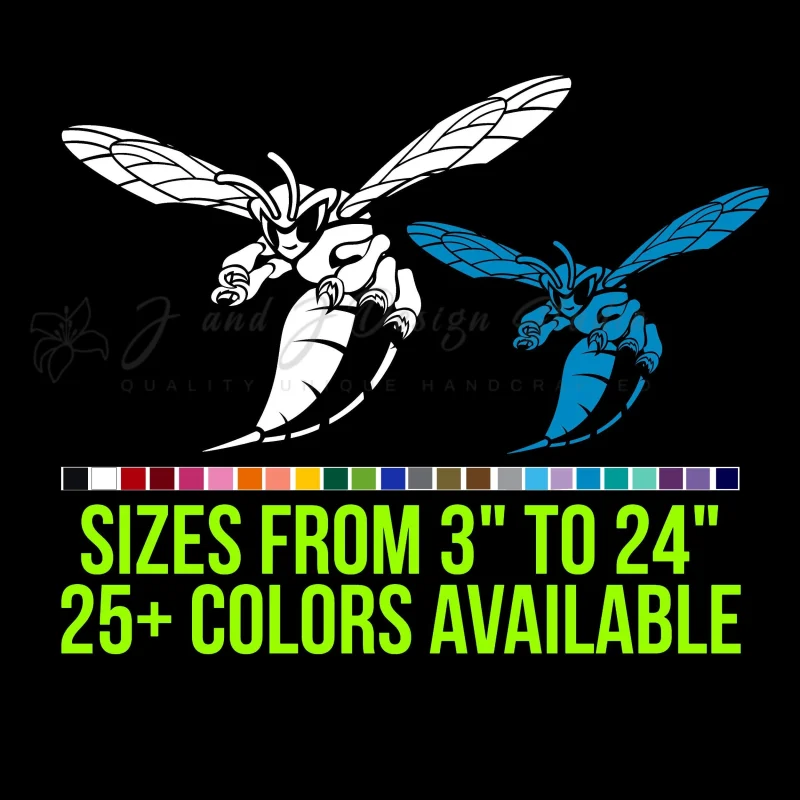 Delaware State Hornets Vinyl Decal - Custom Size