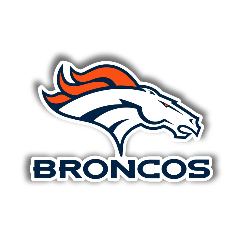 Denver Broncos - Head with Lettering - Iron On DTF Transfer - Custom Size