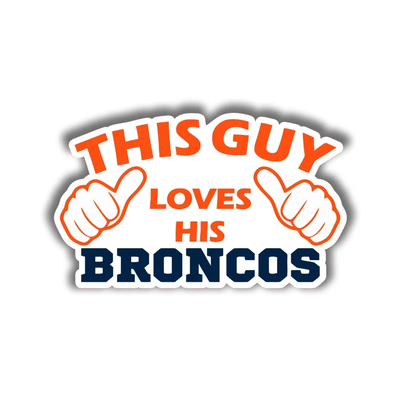 Denver Broncos - This Guy Loves His Broncos - Temporary Tattoo