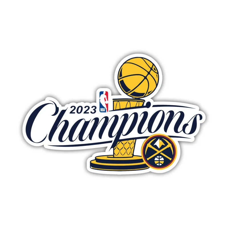 Denver Nuggets - 2023 Champions - Full Color Vinyl Sticker - Custom Size