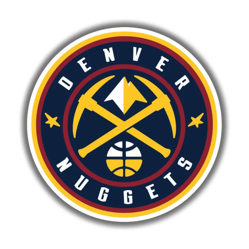 Denver Nuggets - Blue Circle With Name - Iron On DTF Transfer - Custom Size