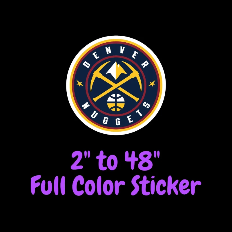 Denver Nuggets Full Color Vinyl Sticker - Custom Size