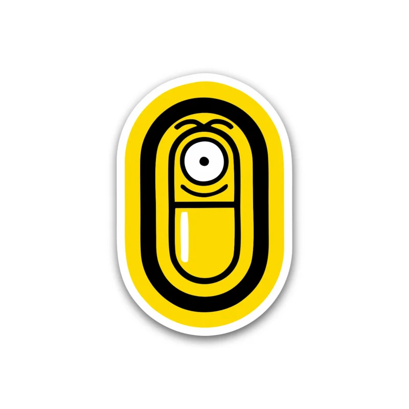 Despicable Me - Minion Pill - Full Color Vinyl Sticker - Custom Size