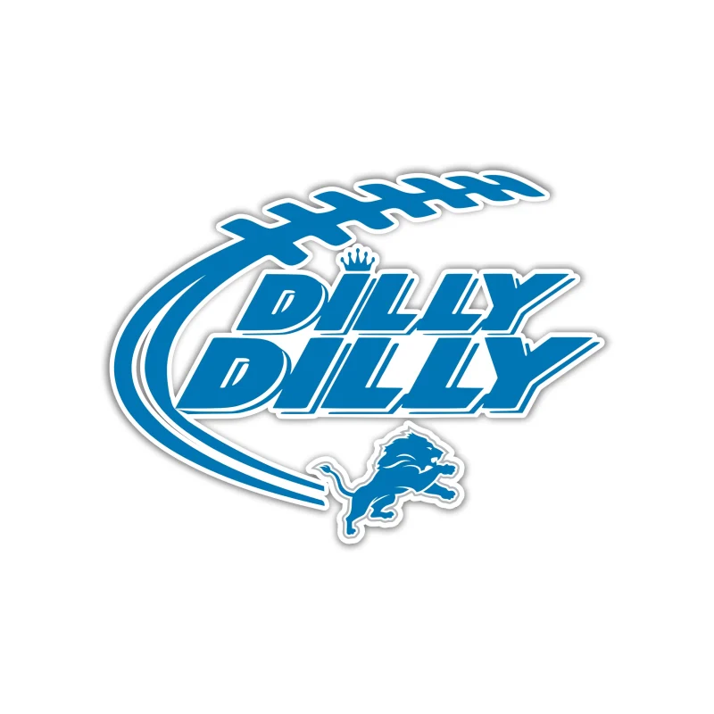 Detroit Lions - Dilly Dilly - Full Color Vinyl Sticker - Custom Size