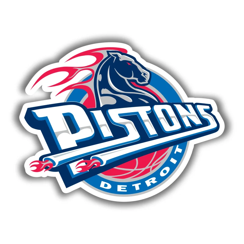 Detroit Pistons - Blue Circle With Horse - Iron On DTF Transfer - Custom Size