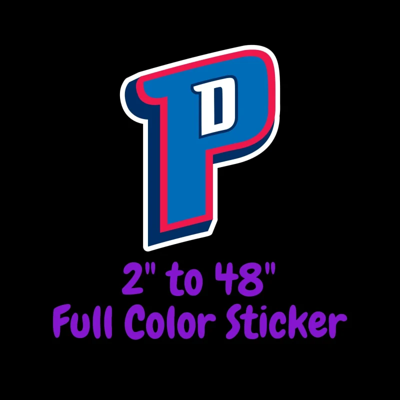 Detroit Pistons Full Color Vinyl Sticker - Custom Size