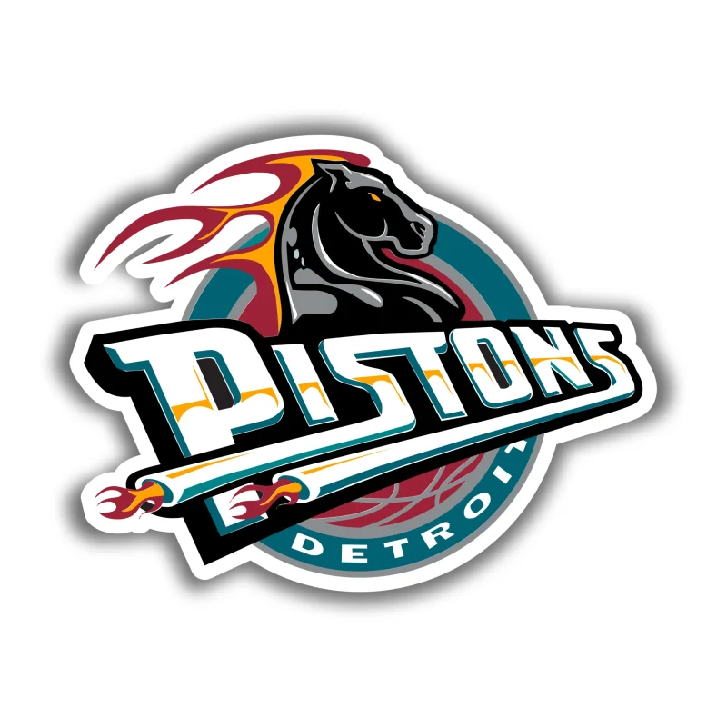 Detroit Pistons - Green Circle With Horse - Iron On DTF Transfer - Custom Size