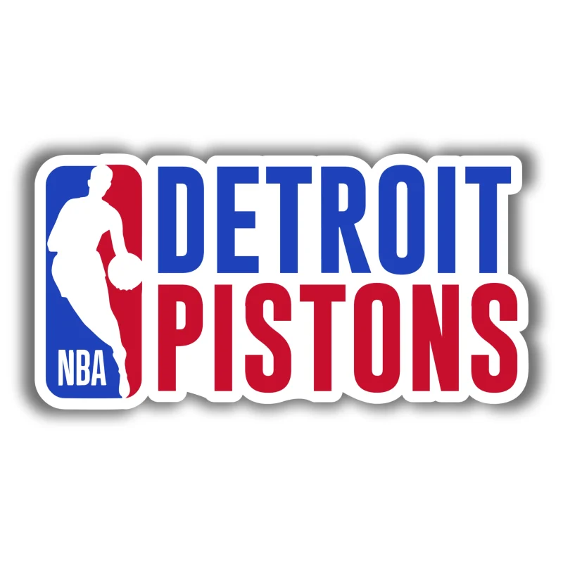 Detroit Pistons - NBA Logo With Name - Iron On DTF Transfer - Custom Size