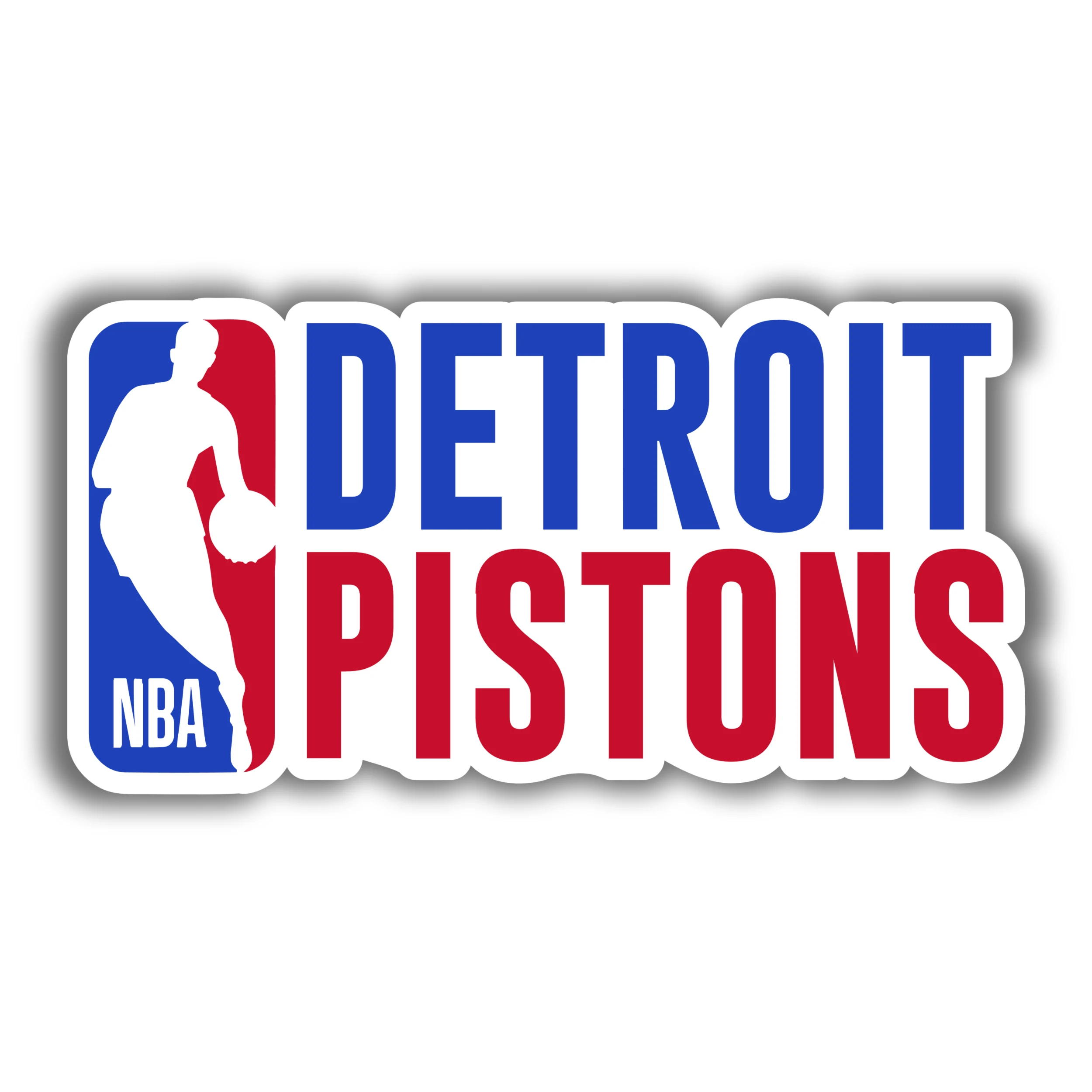 Detroit Pistons - NBA Logo With Name - Iron On DTF Transfer - Custom Size