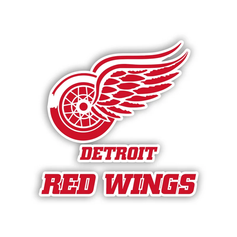 Detroit Red Wings - Logo with Name - Iron On DTF Transfer - Custom Size