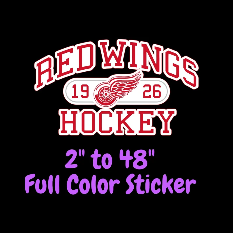 Detroit Red Wings - Red Wings Hockey 1925 - Full Color Vinyl Sticker - Custom Size