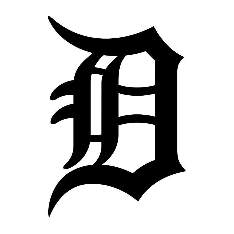Detroit Tigers - Black D - Iron On DTF Transfer - Custom Size