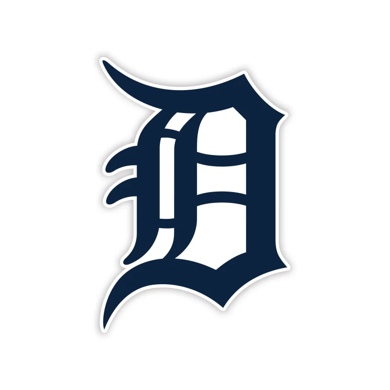 Detroit Tigers - Blue D - Full Color Vinyl Sticker - Custom Size