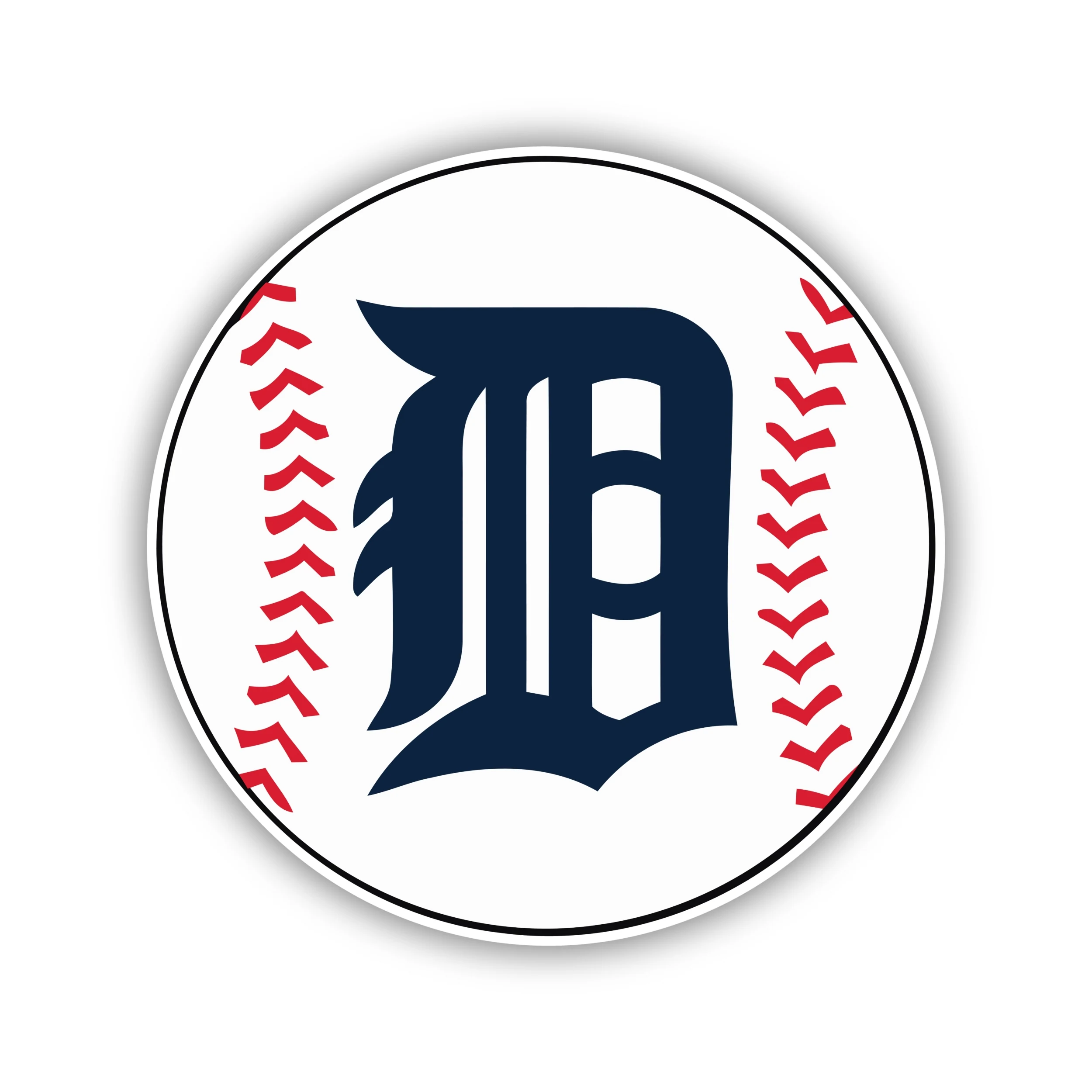 Detroit Tigers - Blue D In Baseball - Temporary Tattoo