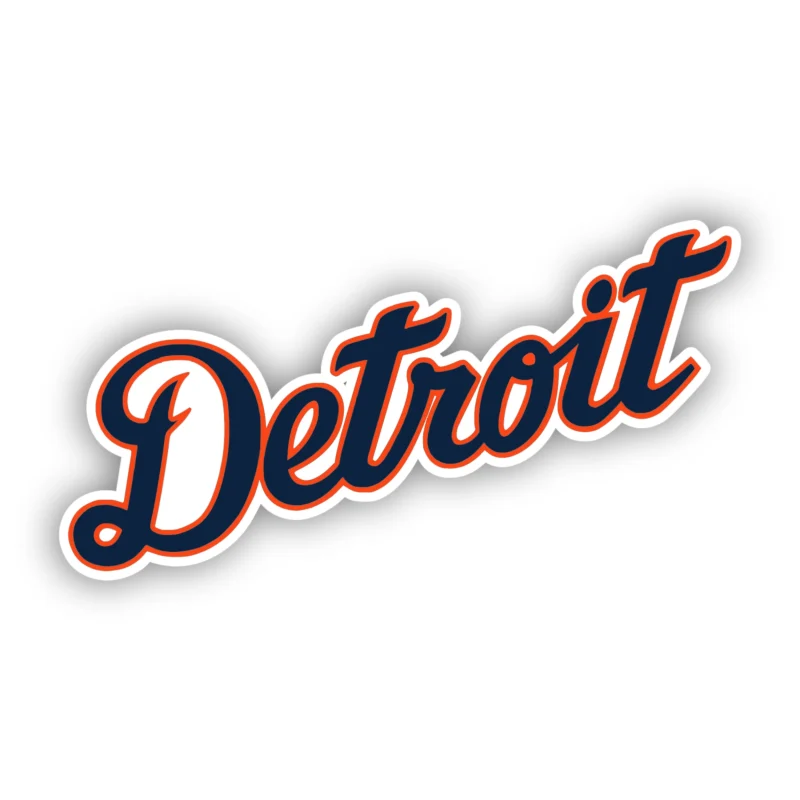 Detroit Tigers - Cursive Detroit - Iron On DTF Transfer - Custom Size