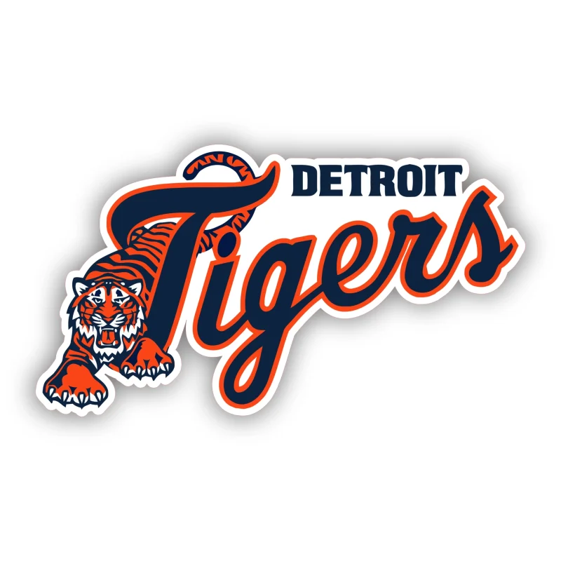 Detroit Tigers - Detroit Cursive Tigers with Tiger - Iron On DTF Transfer - Custom Size