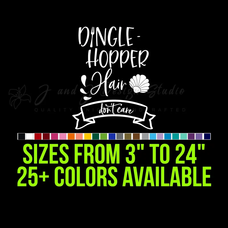 Dingle-Hopper hair Vinyl Decal - Custom Size