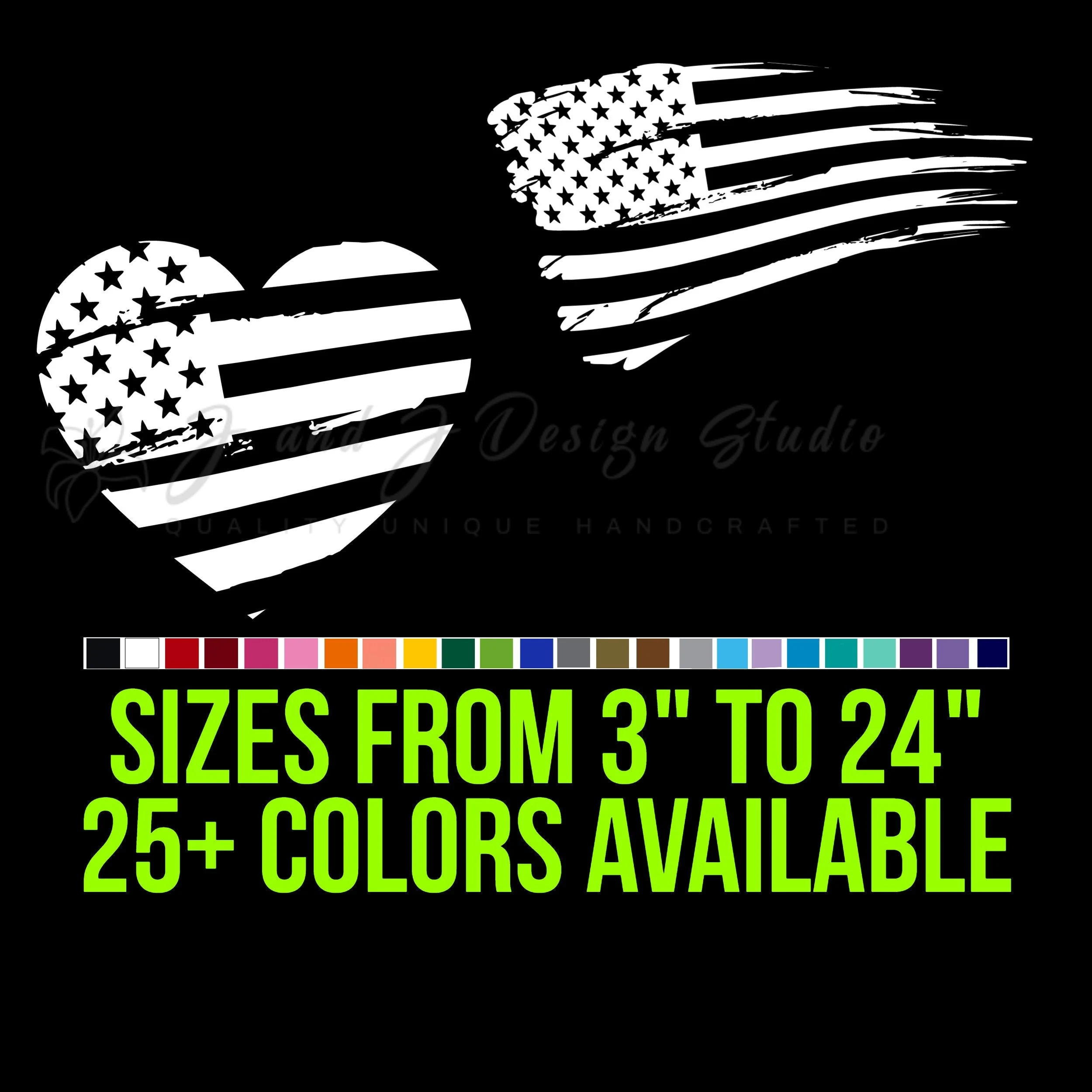 Distressed American Flag Vinyl Decal
