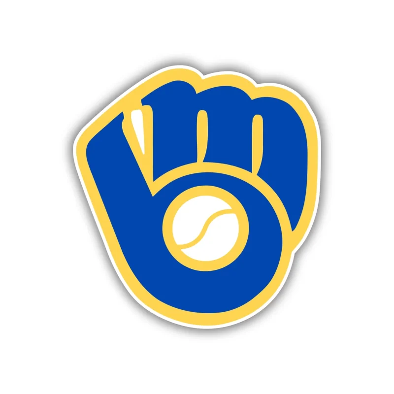 Milwaukee Brewers - Retro Light Blue Glove - Iron On DTF Transfer - Custom Size