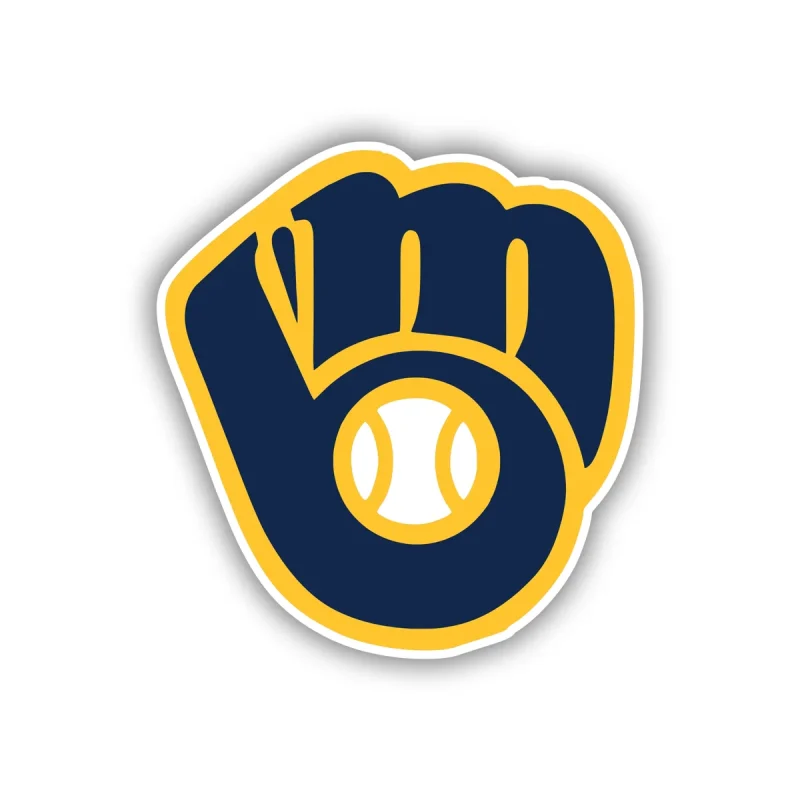 Milwaukee Brewers - Dark Blue Glove Double Lines - Iron On DTF Transfer - Custom Size