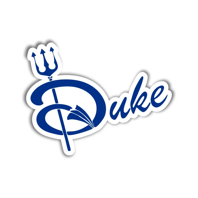 Duke Blue Devils - Duke with Pitch Fork - Iron On DTF Transfer - Custom Size