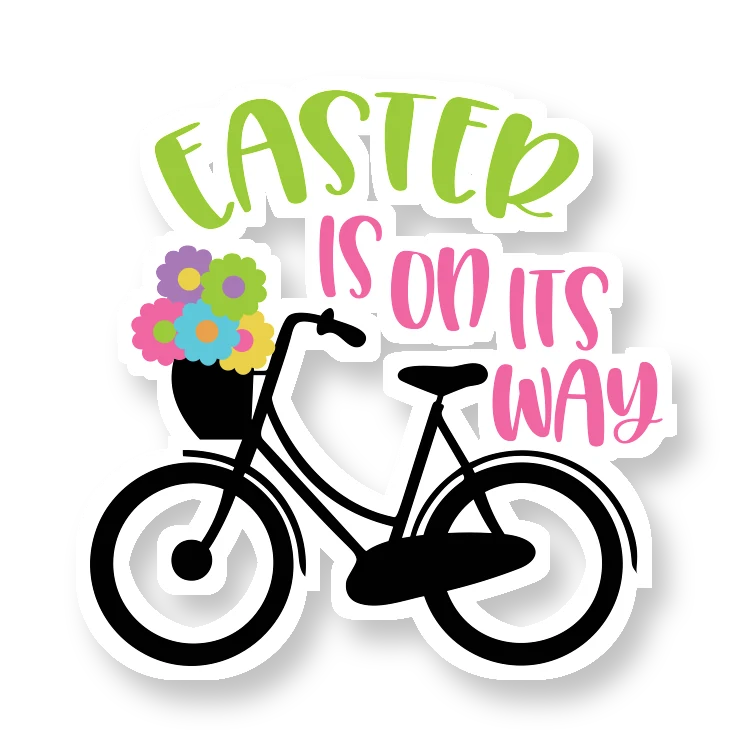 Easter is on its Way - Full Color Vinyl Sticker - Custom Size