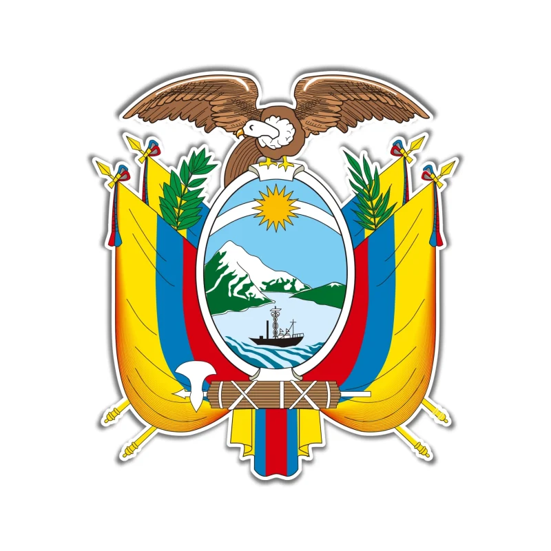 Ecuador Coat of Arms Full Color Vinyl Decal