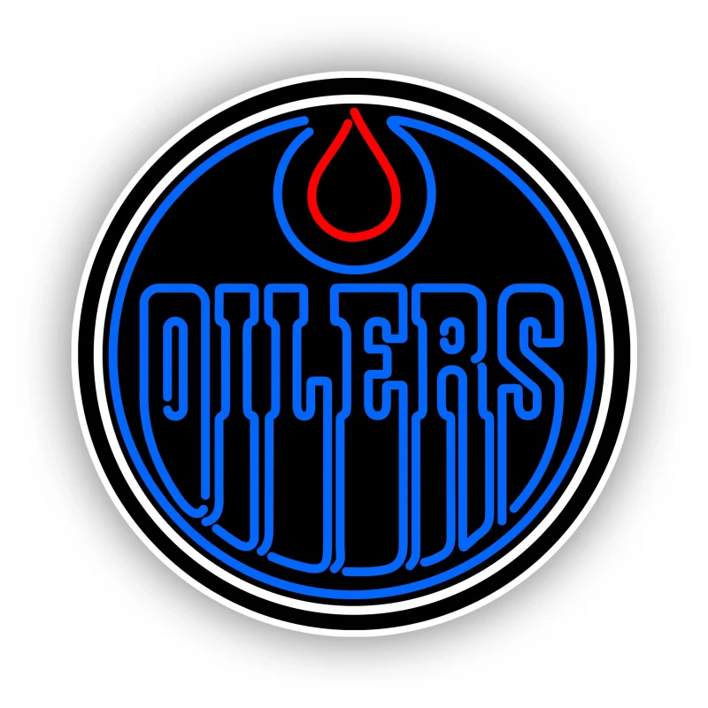 Edmonton Oilers - Black Circle With Oilers - Iron On DTF Transfer - Custom Size
