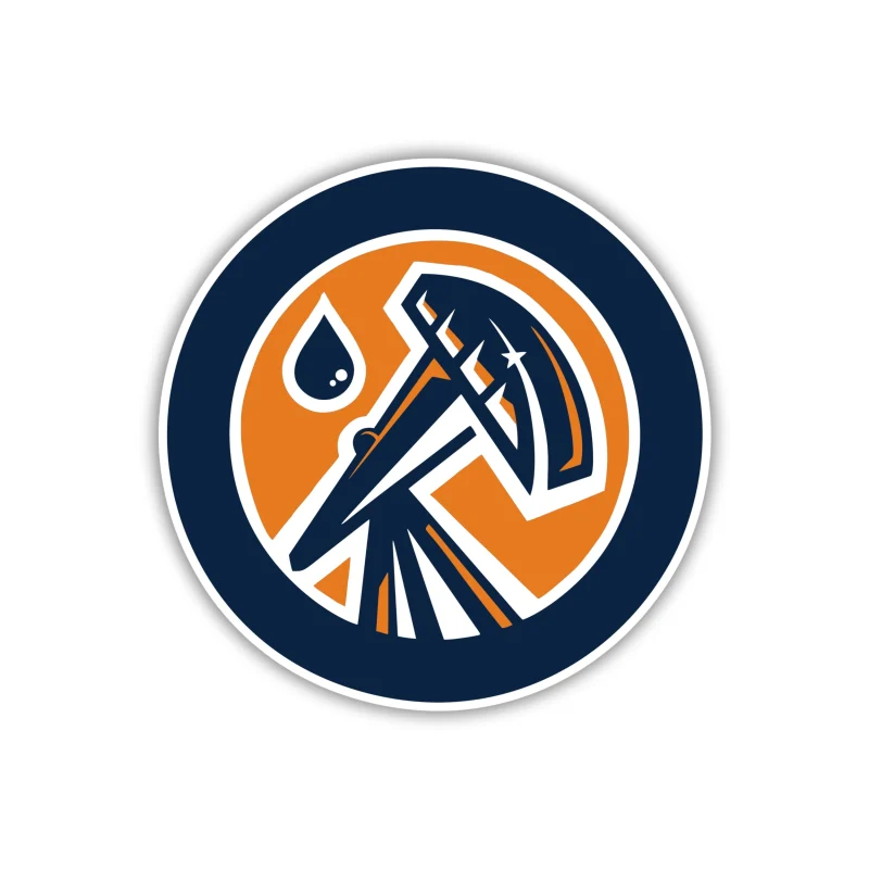Edmonton Oilers - Blue And Orange Circle - Iron On DTF Transfer - Custom Size