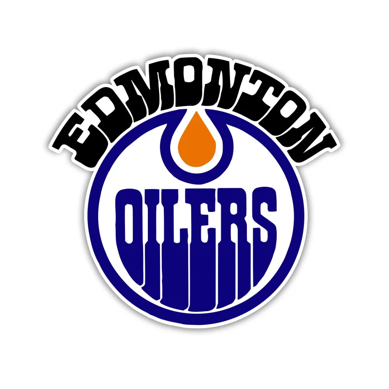 Edmonton Oilers - Circle With Name - Iron On DTF Transfer - Custom Size