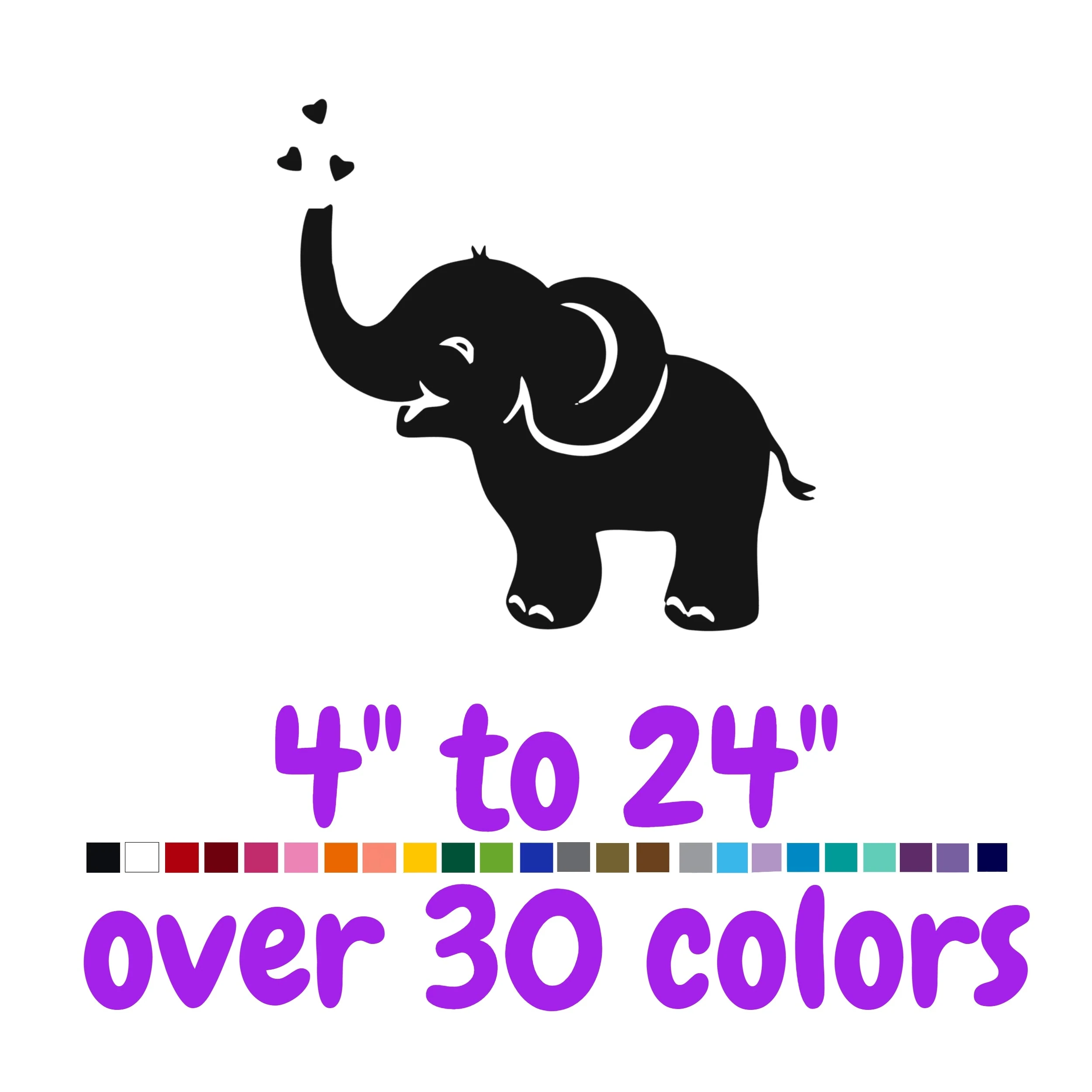 Elephant Vinyl Decal - Custom Size