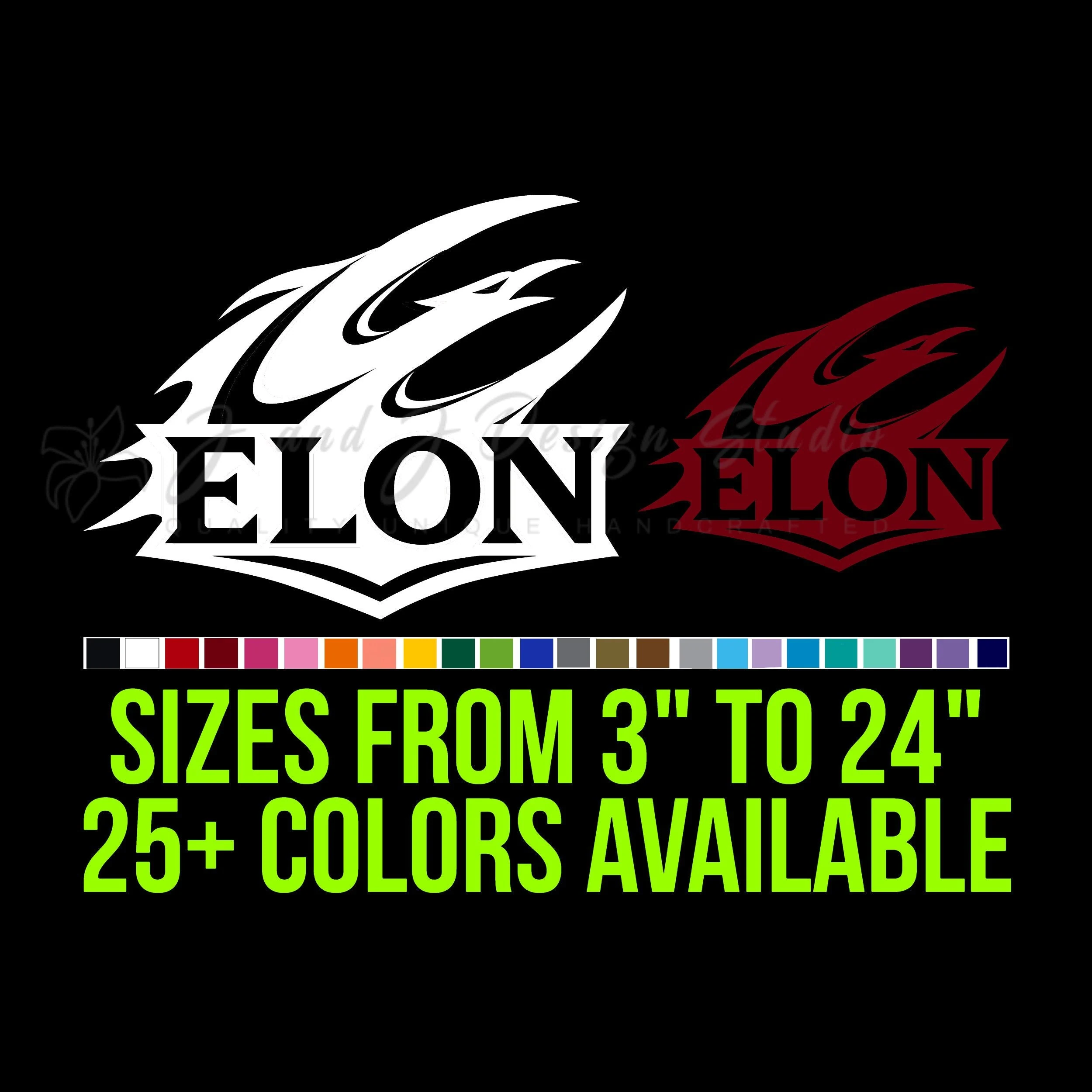 Elon Phoenix Vinyl Decal - Custom Size