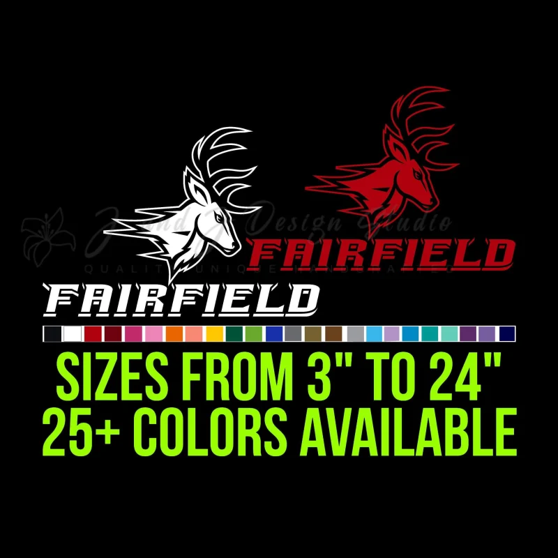 Fairfield Stag Vinyl Decal - Custom Size