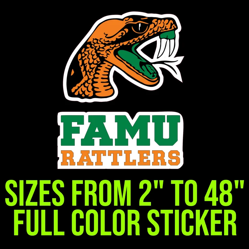 FAMU Rattlers Full Color Vinyl Decal - Custom Size